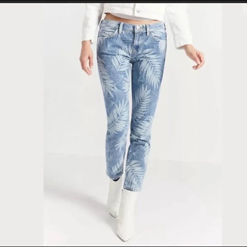 Current Elliott The Stilleto Leaf Print Jeans 29